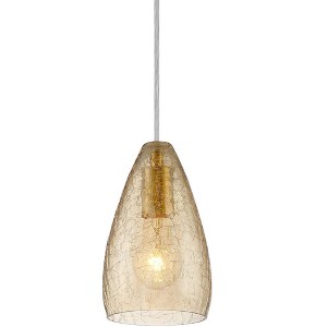 Possini Euro Design Portico Gold Mini Pendant Lighting 5" Wide Modern Amber Art Glass Shade for Dining Room Home Foyer Kitchen Island Entryway Bedroom - 1 of 4