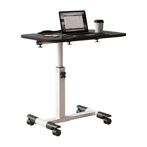 Adjustable Overbed Table with Wheels – Portable Foldable Laptop Desk (Height Adjustable) for Home Office & Workstation (1-Pack) - 1 of 4