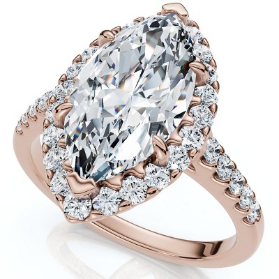 Pompeii3 Certified 2.40Ct Marquise Halo Diamond Engagement Ring 14k Gold or Pt Lab Created