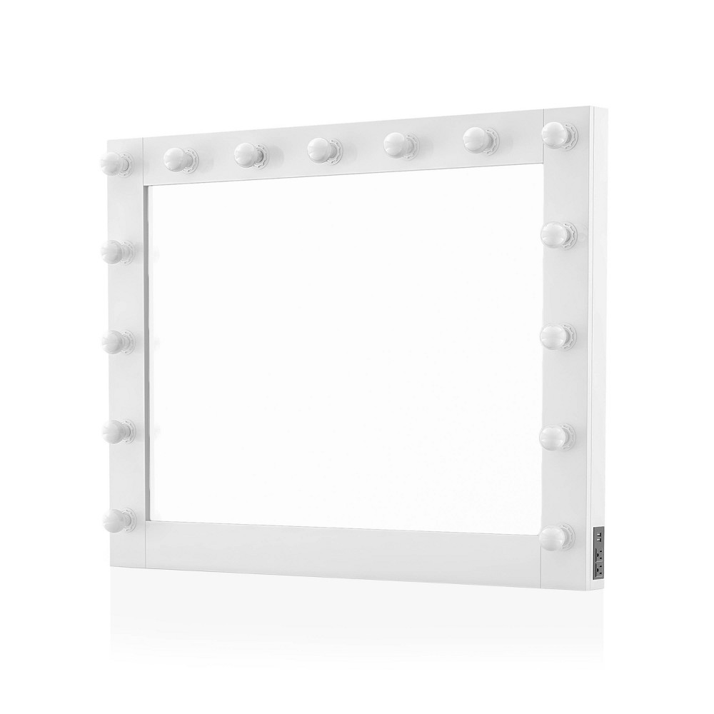 Photos - Wall Mirror 15pc Grayde Mirror with Bulbs and USB Charger Luminous White - HOMES: Insi
