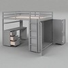 Full Size Loft Bed with Desk, Drawers & Wardrobe, Solid Wood Frame, 14 Slats, No Box Spring Needed - 3 of 4