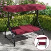 Tangkula Converting Patio Swing Chair Porch Swing Bed w/Adjustable Canopy & Thickened Cushion - 4 of 4