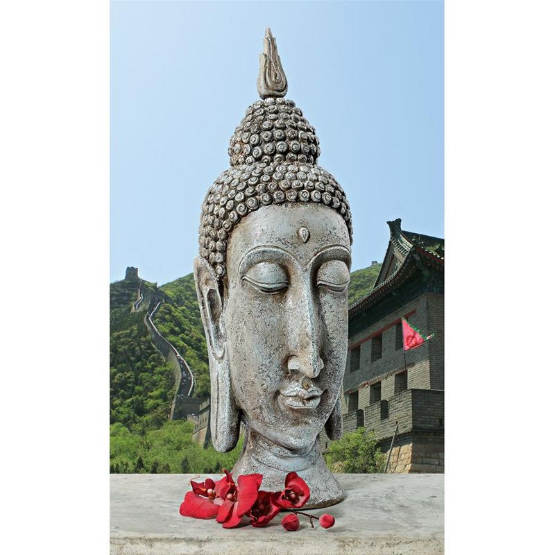 Design Toscano Sukhothai Buddha Inspired Garden Sculptural Bust - Green, 1 of 3