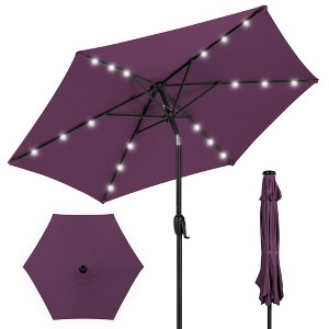 Best Choice Products 7.5ft Outdoor Solar Patio Umbrella for Deck, Pool w/ Tilt, Crank, LED Lights - 1 of 4