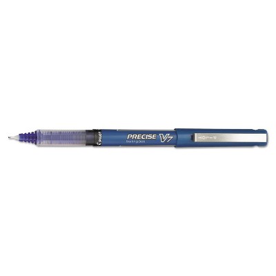 Pilot Precise V7 Roller Ball Stick Pen, Needle Point, 0.7mm Fine - Blue Ink (12 Per Pack)