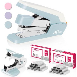 Deli Effortless Desktop Stapler, Heavy Duty Stapler, 40-50 Sheet Capacity, One Finger, includes Staples & Staple Remover - 1 of 4