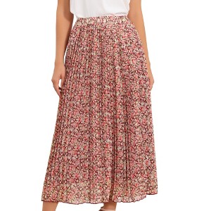 INSPIRE CHIC Women's Floral Pleated 2026 High Waisted Casual Boho Summer A-Line Maxi Skirts - 1 of 4