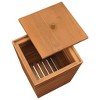 vidaXL Laundry Basket 11.8"x11.8"x17.7" Solid Teak Wood - 4 of 4
