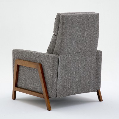 Okak Push Back Recliner Chair Accent Chair with Upholstered Comfy High Back Recliner Sofa Chair with Solid Wood Legs for Living Room Bedroom, Gray