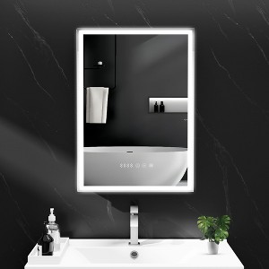 HYLEORY Bathroom Medicine Cabinet with Mirrors and Led Lights inch Double Doors Wall Mounted Mirror Cabinet with Storage - 1 of 4