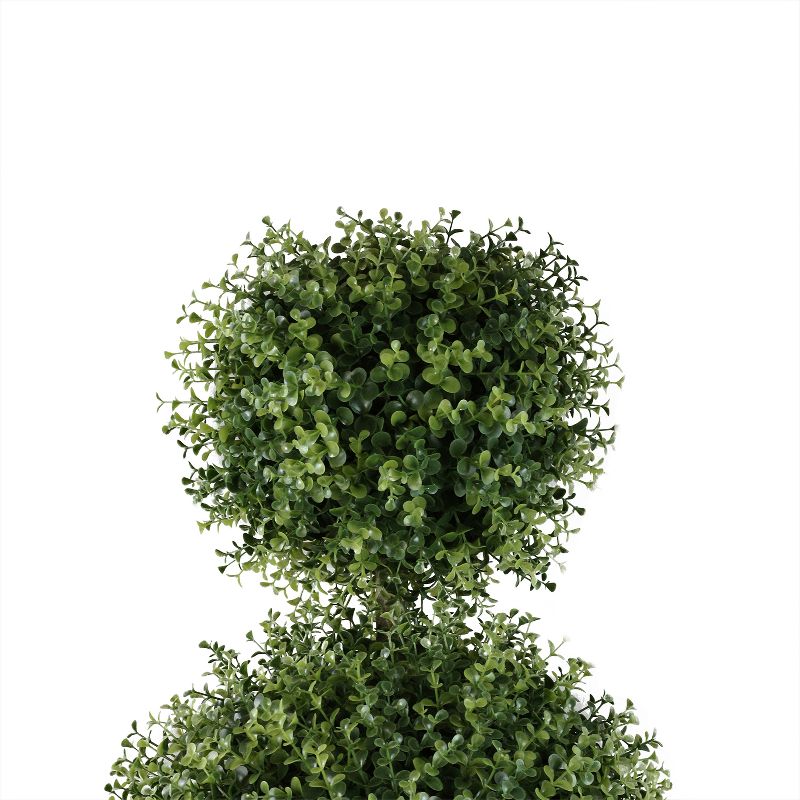 Northlight 5' Unlit Artificial Potted Two-Tone Boxwood Triple Ball Topiary Tree, 2 of 5