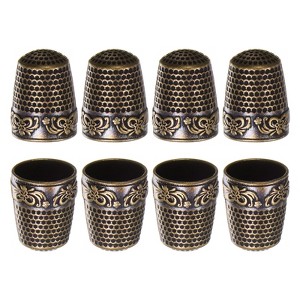 Unique Bargains Copper Finger Protector DIY Craft Embroidery Sewing Thimble 8 Pcs - 1 of 4