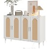 Garvee Sideboard Buffet Cabinet with 4 Rattan Doors ¨C Multifunctional Storage for Dining Room, Kitchen - 4 of 4