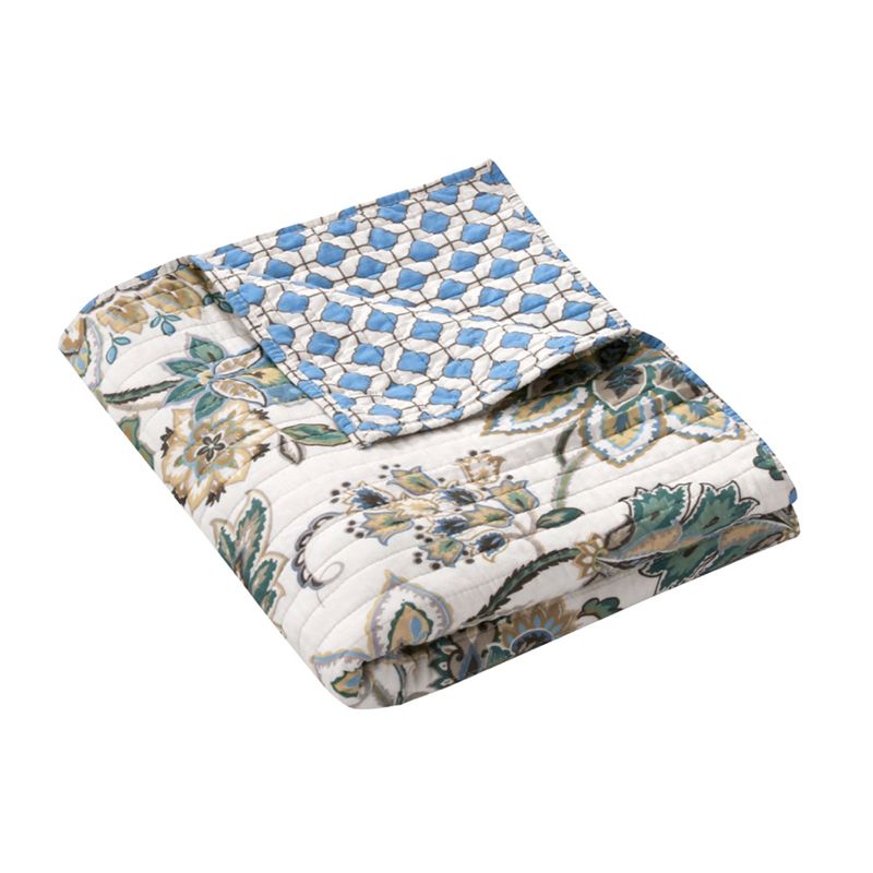 Palladium Grey Floral Quilted Throw - Levtex Home, 4 of 5