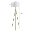 59" Tripod Floor Lamp with 14.5" White Fabric Shade, Mid-Century Modern Steel Floor Lamp for Living Room Décor-The Pop Home - 3 of 4