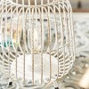 12" x 10" Modern Metal Caged Candle Holder with Led Light Bulb Center White - Olivia & May: Indoor Elegant Lantern - 2 of 4
