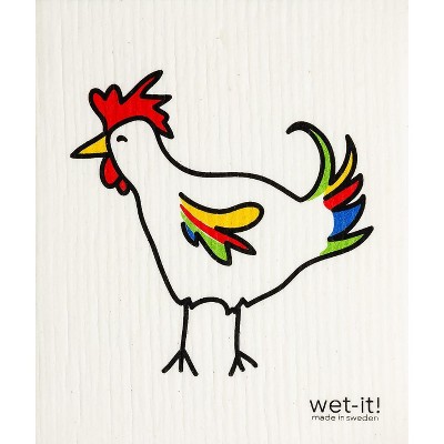 Wet It Dishcloth, Rooster; Tr