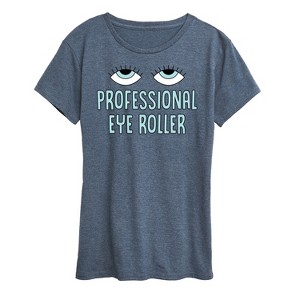 Women's - Instant Message - Professional Eye Roller Short Sleeve Graphic T-Shirt - 1 of 4