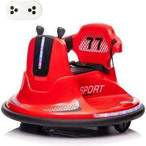 Ride On Bumper Car With Remote Control, Safety Belt, Music, 360 Degree Spin - Electric Kids Car for Toddlers, Boys and Girls, Red - 1 of 4