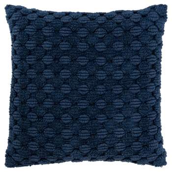20"x20" Oversize Solid Textured Poly Filled Square Throw Pillow Blue - Rizzy Home