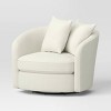 Oversized Upholstered Swivel Accent Chair with Pillows Cream Boucle - Threshold™ - 2 of 4