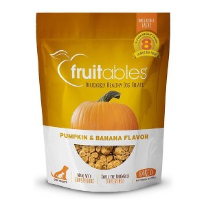 Fruitables Baked Pumpkin and Banana Flavor Healthy Low Calorie Dog Treats - 7oz - 1 of 4