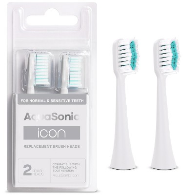 AquaSonic Icon Toothbrush Replacement Brush Heads - 2 Pack