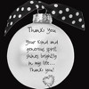 Northlight Matte Finish "Thank You" Print Christmas Ball Ornament - 2.75" (70mm) - White and Black - 4 of 4