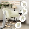 Nursery Rocking Chair, Upholstered Chenille Glider Rocker Chair, Modern Armchair With Wood Legs, Indoor Comfy Accent Chair Nursing Chairs - 3 of 4