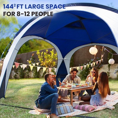Anybear Easy Beach Tent Pop Up Canopy UPF50+ with Side Wall for Camping 12x12FT