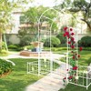 NicBex Garden Trellis Arch with Door 79.5"X86.6" Pea Trellis Rustproof Trellis for Climbing Plants Outdoor, Creamy White - 2 of 4