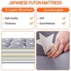 Coucheta Floral Floor Mattress Rustic Japanese Style Futon Mattress in Grey Star Design, Printed Bed Mattress Floor Pad for Kids Full Size Play Mat - 4 of 4