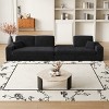 KWPZQEB 114.5" Corduroy Sectional Sofa, 2-in-1 Sofa with Upholstered & 3 Cushion Neck Pillows, L-Shaped Sofa with Deep Seat & Recliner for Living Room - 4 of 4