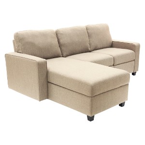 Palisades Reclining Sectional with Left Storage Chaise Beige - Serta