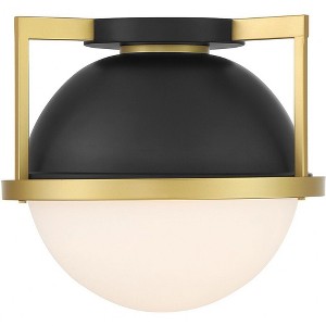 Savoy House Carlysle 1 - Light Flush Mount in  Matte Black/Warm Brass - 1 of 3