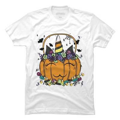 Men's Design By Humans Halloween Unicorn By Desdymona T-Shirt