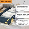 BABYYER Twin Size Race Car Bed for Kids, Car-Shaped Bed Frame with Storage Footboard and Wheels, Wood Platform Bed, No Box Spring Needed - 2 of 4