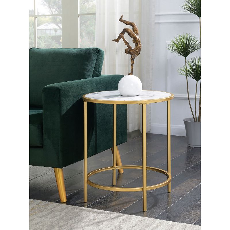 Gold Coast Deluxe Mirrored Round End Table - Johar Furniture , 5 of 9