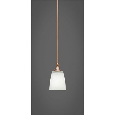 Toltec Lighting Any 1 - Light Pendant in  New Aged Brass with 4.5" Square White Muslin Shade
