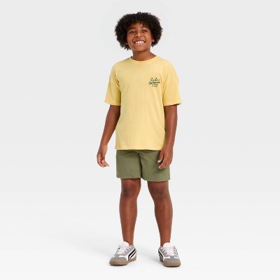 Детские Cat & Jack Boys' Short Sleeve Oversized Garage Graphic T-Shirt - Cat & Jack™ Light Gold S — фото 4