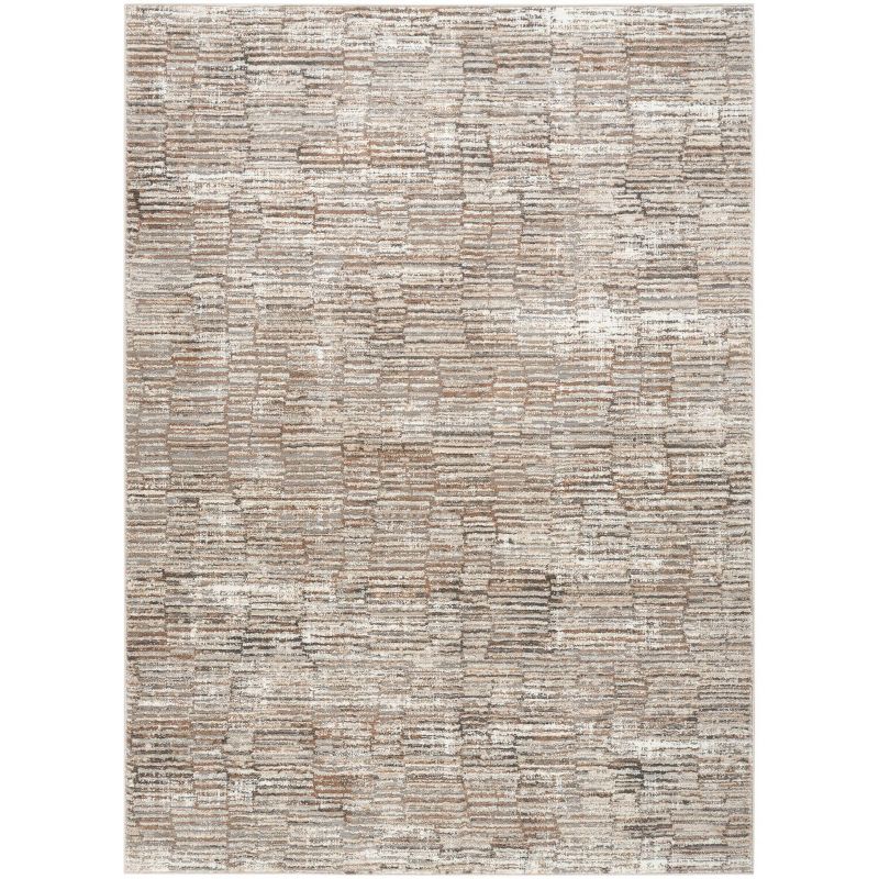 Nourison Modern Striped Sustainable Woven Rug with Lines Brown, 1 of 10