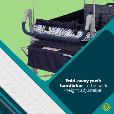 Navy Ink Quad All-Terrain Wagon Stroller with Canopy