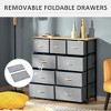 UBSSO 9-Drawer Dresser with Fabric Bins, Wood Top Storage Organizer for Bedroom, Hallway, Closet - Oak & Grey - 4 of 4