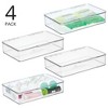 mDesign Plastic Bathroom Vanity Storage Organizer Box, Hinged Lid, Clear - 2 of 4