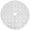 VidaXL Luxury Christmas Tree Skirt with Sock White 4 ft Fabric - 3 of 4