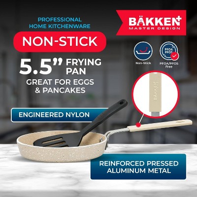 5.5'' Warm Cream Non-Stick Aluminum Mini Frying Pan Set