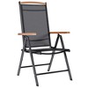 Garden Chair Set of 2 Black Powder-coated aluminum, textilene vidaXL - 4 of 4