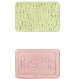 Unique Bargains 2Pcs Memory Foam Water Absorbent Quick Dry Non-Skid Bottom Soft Bathroom Rugs - 1 of 4