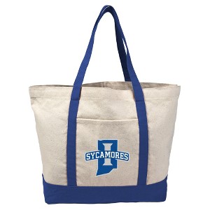 Indiana State University Primary Logo Canvas Tote Bag With External Pocket, Reusable Shoulder Bag for Shopping, School, Beach - 1 of 4