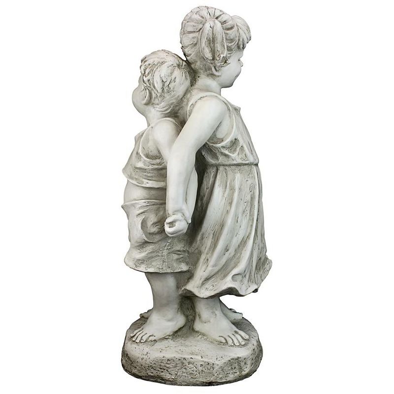 Design Toscano Back to Back Brother and Sister Garden Children Statue, 5 of 8